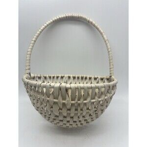 Hanging Woven Storage Wall Wicker Baskets for Small Flower, White